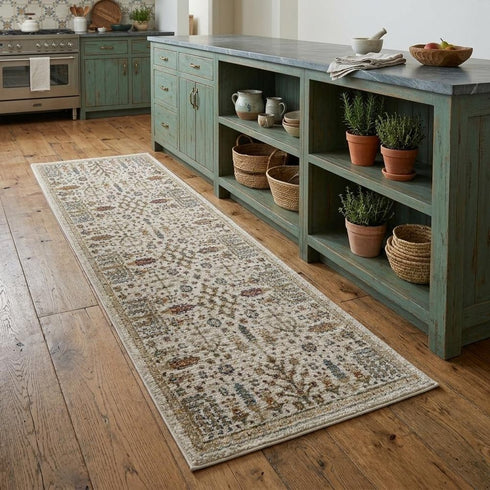 8' X 11' Ivory And Gold Oriental Area Rug
