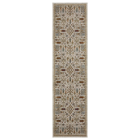 8' X 11' Ivory And Gold Oriental Area Rug