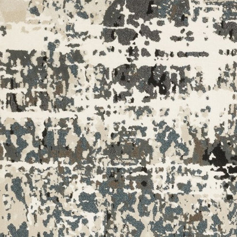 8' X 11' Ivory And Gray Abstract Area Rug