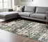 8' X 11' Ivory And Gray Abstract Area Rug