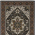 8' X 11' Navy Blue Medallion Area Rug With Fringe