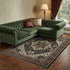 8' X 11' Navy Blue Medallion Area Rug With Fringe