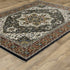 8' X 11' Navy Blue Medallion Area Rug With Fringe