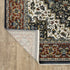 8' X 11' Navy Blue Medallion Area Rug With Fringe