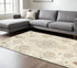 8' X 10' Sand Wool Floral Hand Tufted Area Rug