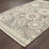 8' X 10' Gray And Sand Wool Floral Hand Tufted Area Rug