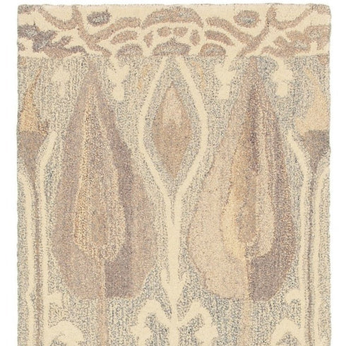 8' X 10' Gray And Beige Wool Abstract Hand Tufted Area Rug