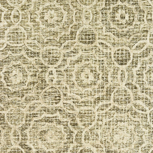 8' X 10' Green And Ivory Wool Geometric Hand Tufted Area Rug