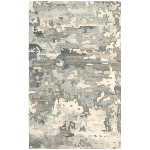 8' X 10' Gray And Charcoal Wool Abstract Hand Tufted Area Rug