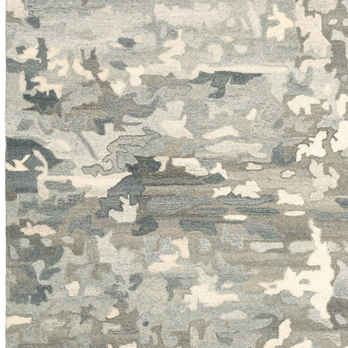 8' X 10' Gray And Charcoal Wool Abstract Hand Tufted Area Rug