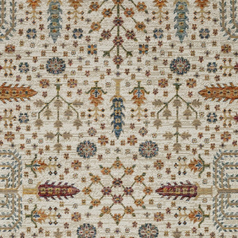 8' X 11' Ivory And Gold Oriental Area Rug
