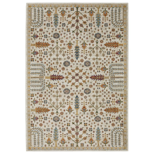 8' X 11' Ivory And Gold Oriental Area Rug