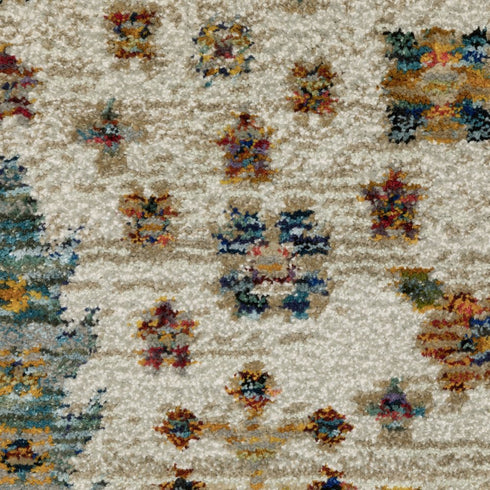 8' X 11' Ivory And Gold Oriental Area Rug