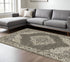 8' X 11' Gray And Beige Medallion Area Rug With Fringe