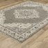 8' X 11' Gray And Beige Medallion Area Rug With Fringe