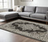 8' X 11' Gray And Beige Medallion Area Rug With Fringe