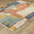 8' X 11' Pink Red And Yellow Abstract Area Rug With Fringe