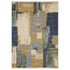 8' X 11' Blue Green And Beige Abstract Area Rug With Fringe