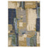 8' X 11' Blue Green And Beige Abstract Area Rug With Fringe