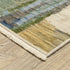 8' X 11' Blue Green And Beige Abstract Area Rug With Fringe
