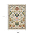 8' X 11' Ivory Red And Blue Oriental Area Rug With Fringe