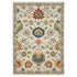 8' X 11' Ivory Red And Blue Oriental Area Rug With Fringe