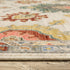 8' X 11' Ivory Red And Blue Oriental Area Rug With Fringe