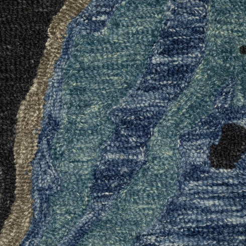 8' X 10' Blue And Teal Wool Abstract Hand Tufted Area Rug