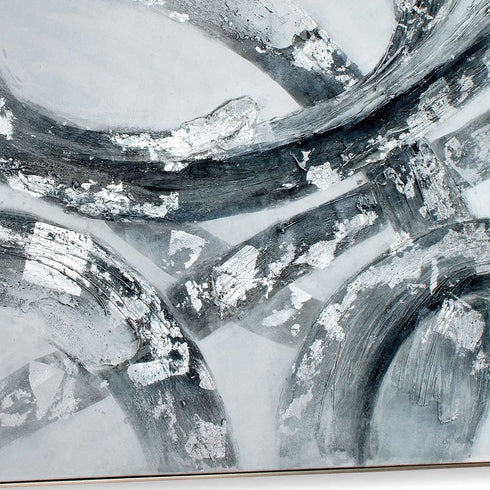 Caspian Hand Painted Silver Floater Frame Wall Art