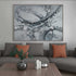 Caspian Hand Painted Silver Floater Frame Wall Art