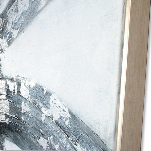 Caspian Hand Painted Silver Floater Frame Wall Art