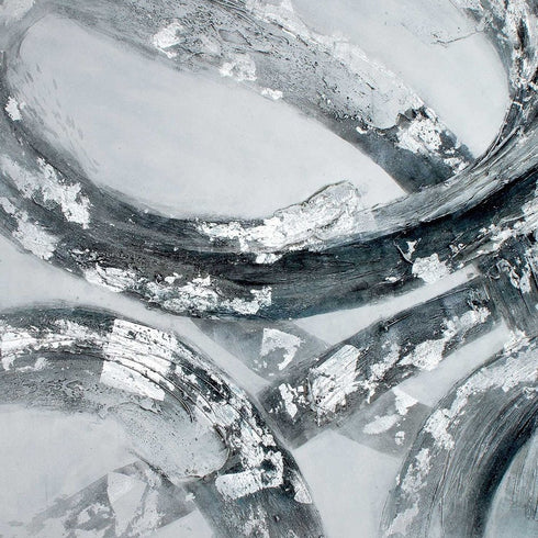 Caspian Hand Painted Silver Floater Frame Wall Art