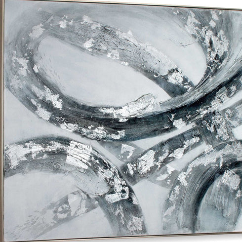Caspian Hand Painted Silver Floater Frame Wall Art