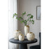10" Ivory Gray And Gold Abstract Distressed Ceramic Round Table Vase