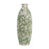 16" Green And White Leaf Ceramic Amphora Table Vase