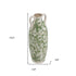 16" Green And White Leaf Ceramic Amphora Table Vase