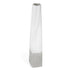 32" White Faceted Geometric Tapered Ceramic Floor Vase