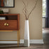 32" White Faceted Geometric Tapered Ceramic Floor Vase