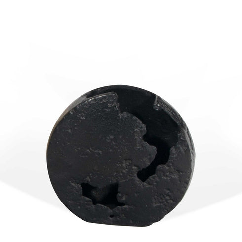 8" Black Hammered Round Aluminum Table Vase