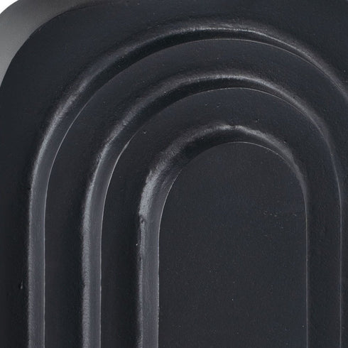 12" Black Geometric Aluminum Table Vase