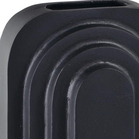 12" Black Geometric Aluminum Table Vase