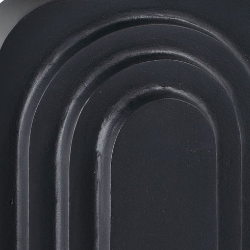 12" Black Geometric Aluminum Table Vase