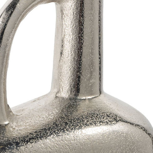 14" Silver Aluminum Jug Table Vase