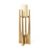 16" Gold Distressed Aluminum Geometric Tabletop Pillar Candle Holder