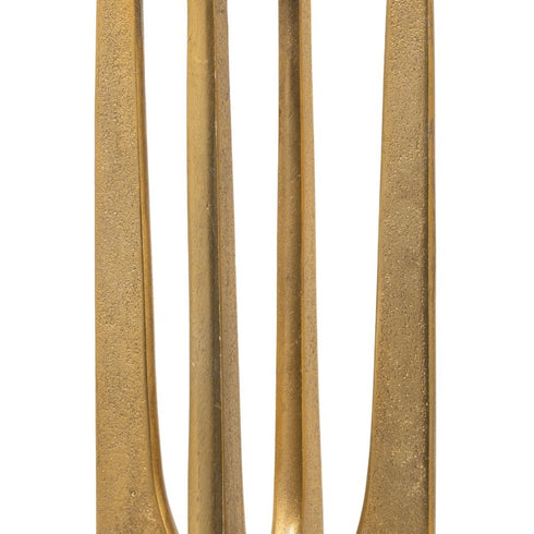 16" Gold Distressed Aluminum Geometric Tabletop Pillar Candle Holder