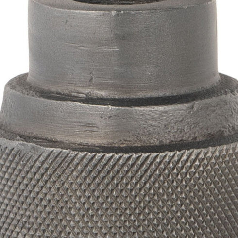 7" Gray Distressed Aluminum Geometric Tabletop Taper Candle Holder