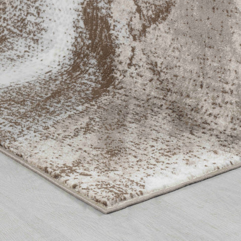 8' Brown And Beige Abstract Runner Rug