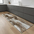 8' Brown And Beige Abstract Runner Rug