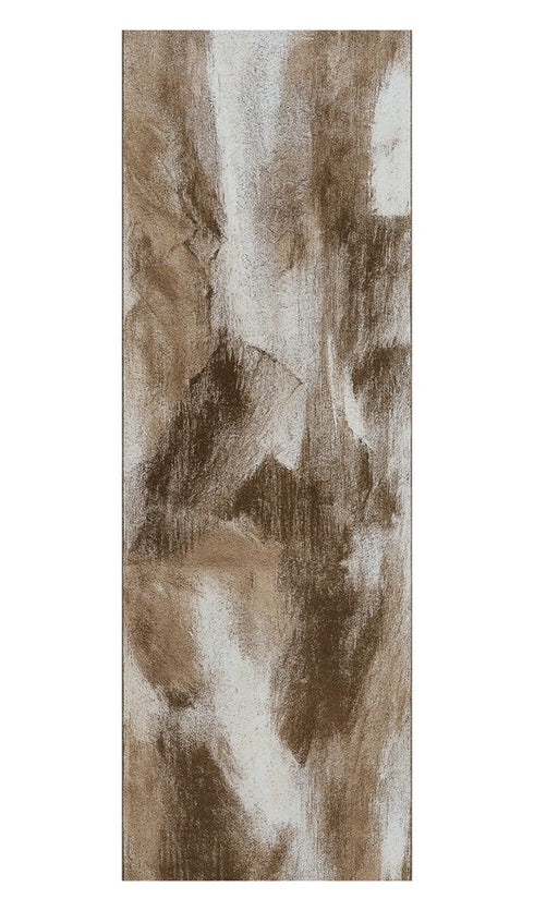 8' Brown And Beige Abstract Runner Rug