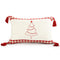 Set of Two Red And White Lumbar Christmas Cotton Throw Pillow Covers